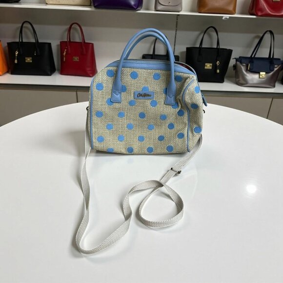 CATH KIDSTON Blue Polka Dot Crossbody Satchel Bag - Picture 1 of 9